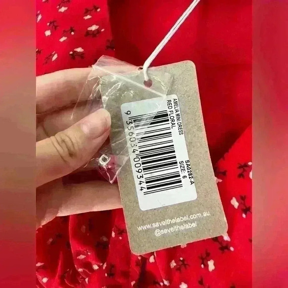 Savel Amelia Womens Red Floral Romantic Feminine Girlie Euro Summer Mini Dress 6 - Picture 14 of 17